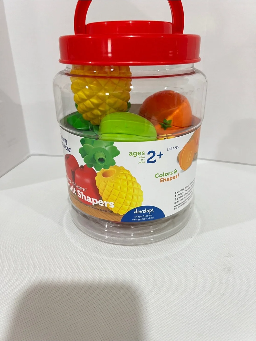 Learning Resources Snap-N-Learn Fruit Shapers 16 Pieces Ages 2+ Shape & Colors